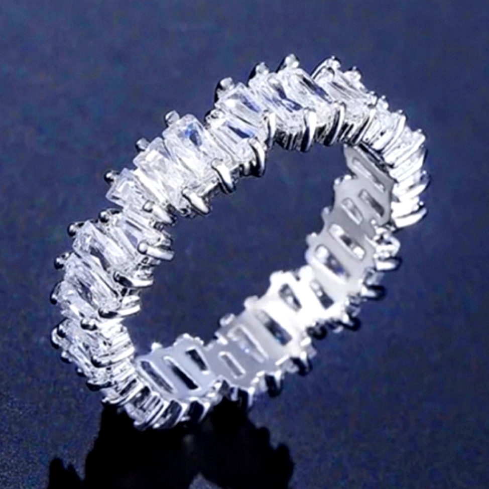 4 Ct Sterling Baguette Diamond Band Ring